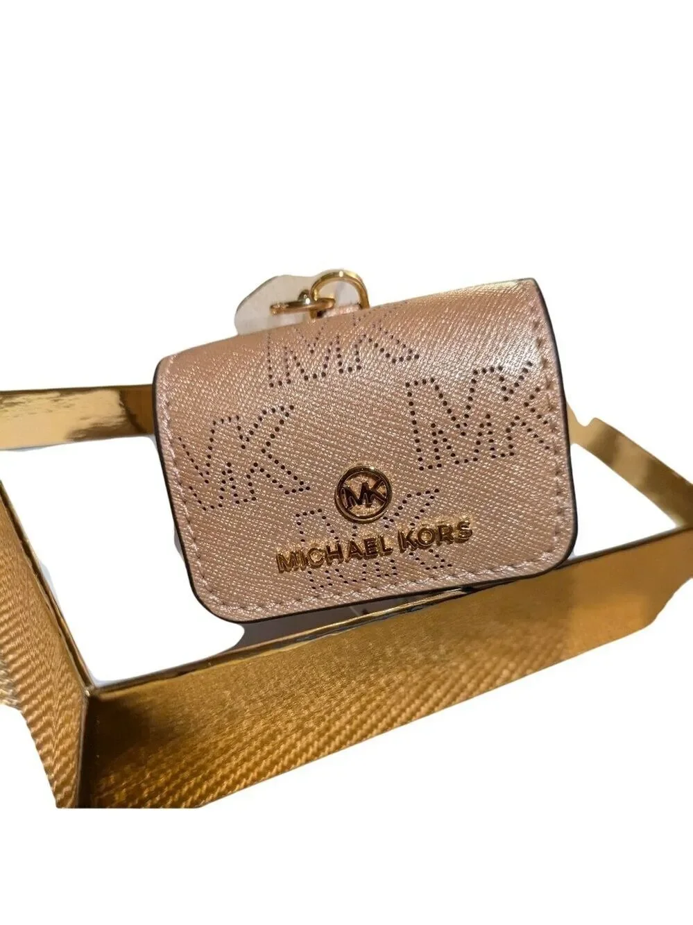 Michael Kors AirPods Pro Case Cover Charm Key Chain Rose Gold Box